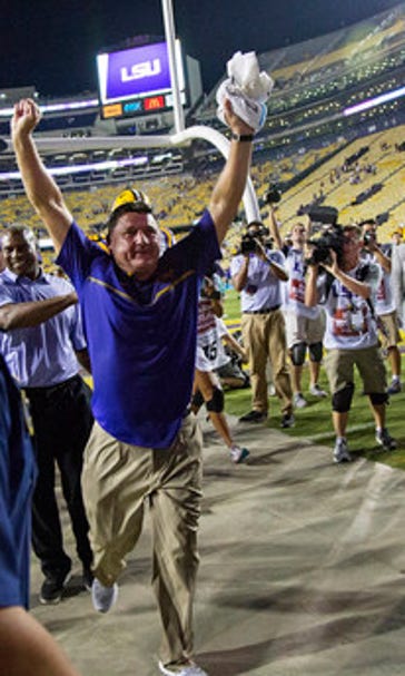 Guice helps LSU open Orgeron era with 42-7 win over Missouri